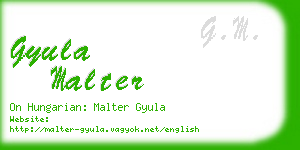 gyula malter business card